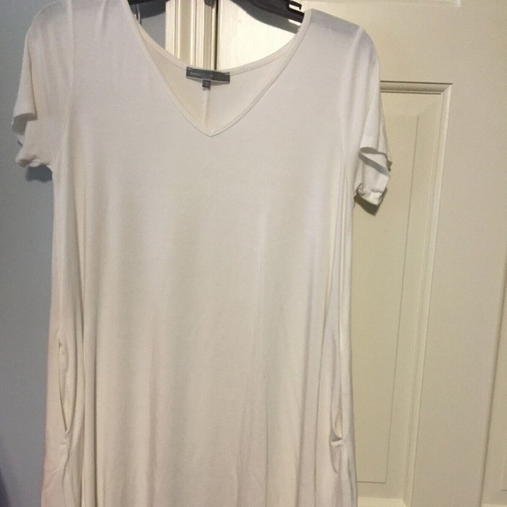 EMMA`S CLOSET LADIES BOUTIQUE DRESS SIZE S & M SHORT SLEEVES OFF-WHITE